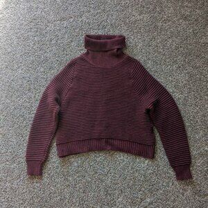 Madewell Side Button Turtleneck Sweater Size Medium Heathered Cherry K5807